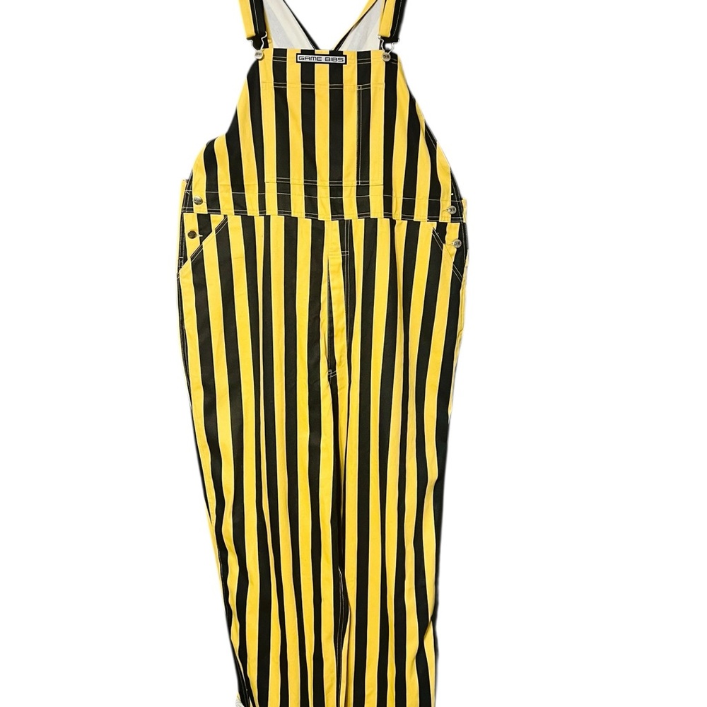 Game Bibs Striped Yellow and Black Men's Overalls 2X